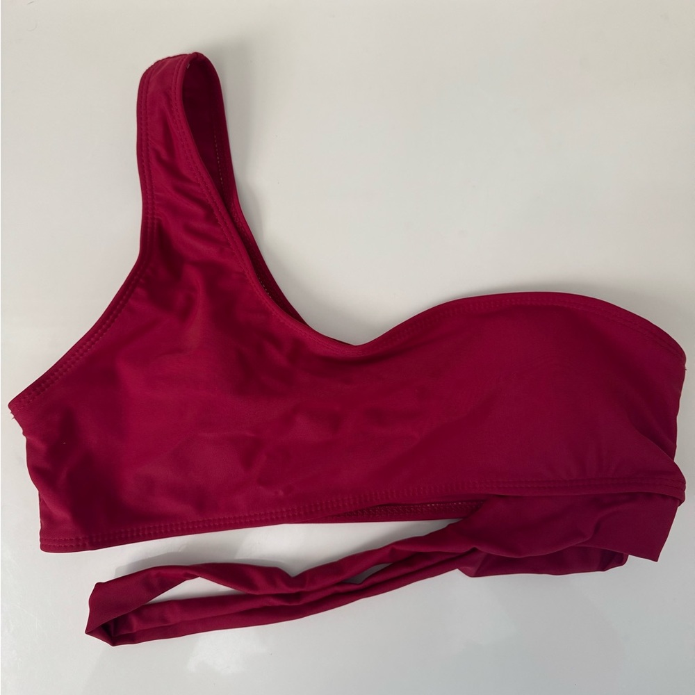 One-Shoulder Red Bikini Top